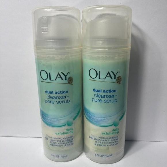 Olay Dual Action Cleanser Pore Scrub Daily Exfoliating 2 Bottles DISCONTINUED - Picture 1 of 13